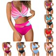 thumbnail image 1 of Women's High Waist Ruched Swimsuit, Push Up Two Piece, Beach Casual, Bikini Set, 1 of 7
