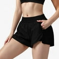 thumbnail image 1 of Women's High Waist Running Shorts with Built-In Liner and Side Pockets for Storage - Medium, Black, 1 of 7