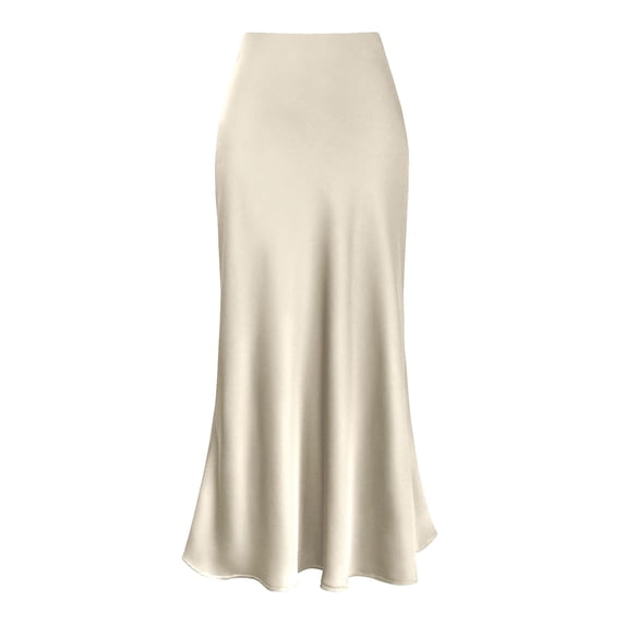 Women's High Waist Satin A-Line Mini Skirt - Zipper Closure, Solid Color - Elegant/Party/Office/Casual Skirt