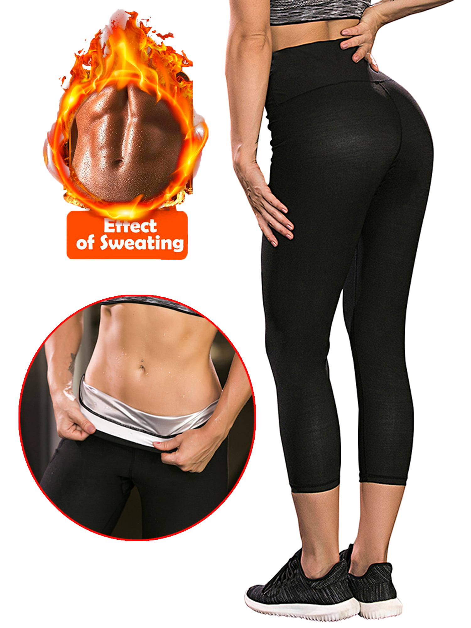 Women's High Waist Sauna Pants Neoprene Weight Loss Thermo Shapers Hot  Sweat Body Shaper Yoga Pants Fat Burner Workout Capris