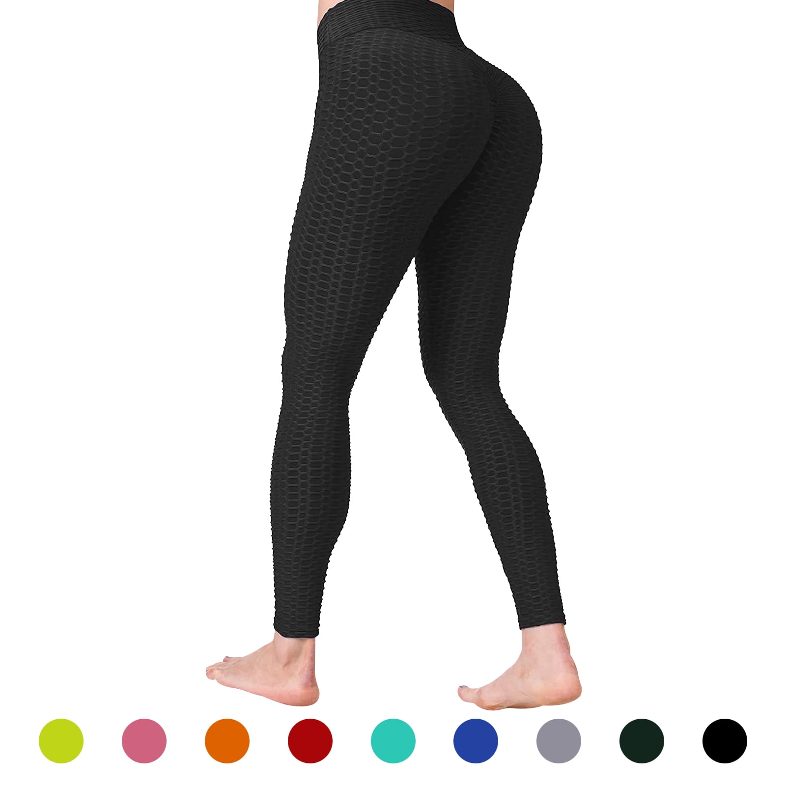Women's High Waist Scrunch Booty Yoga Pants, Tummy Control Gym Workout Butt  Lift Leggings, Anit Cellulite Tiktok Leggings - L Size, Black 