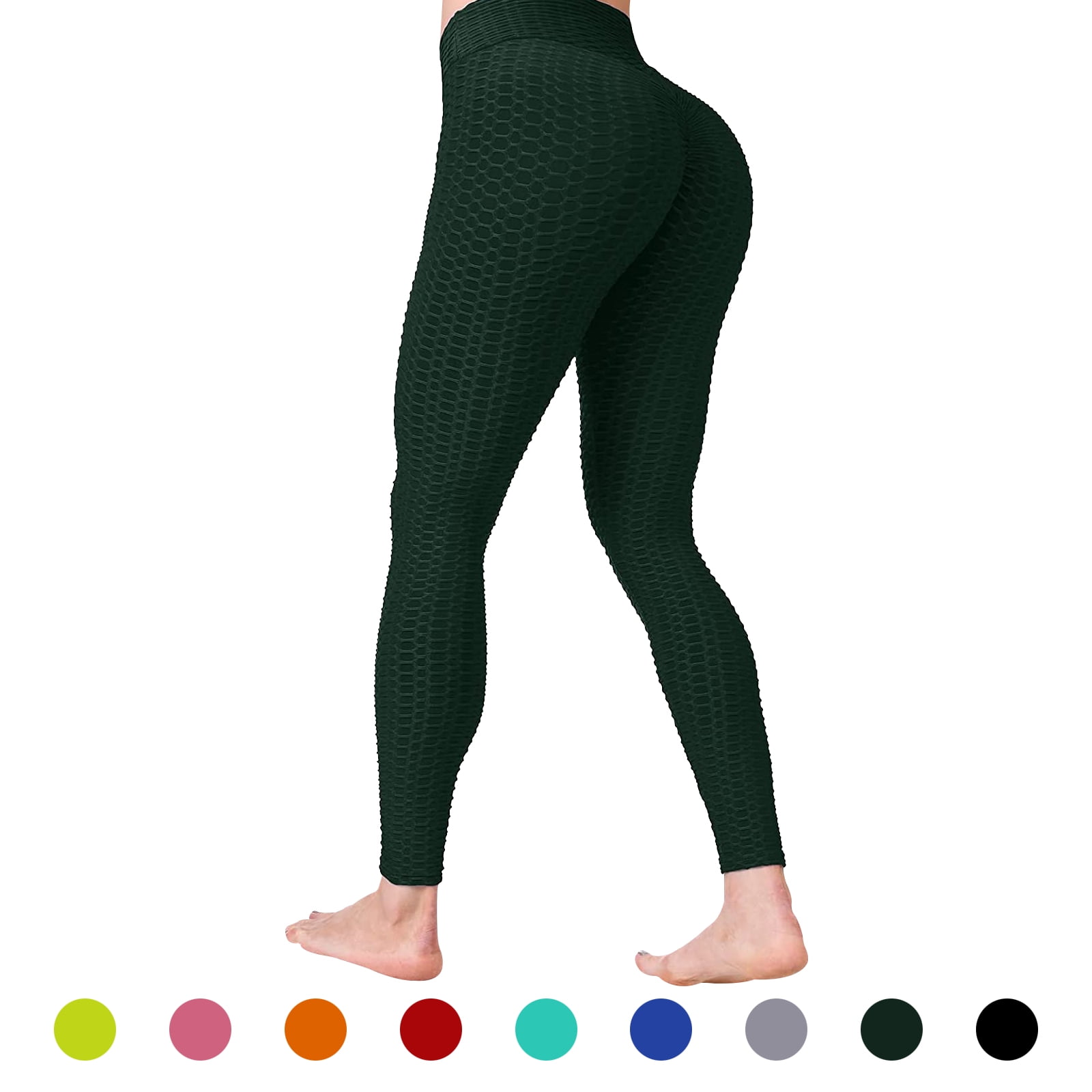  Women's Bubble Hip Butt Lifting Anti Cellulite Legging High  Waist Workout Tummy Control Yoga Tights Ladies Yoga Pants Army Green :  Clothing, Shoes & Jewelry