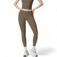 thumbnail image 1 of Women's High Waist Seamless Active Leggings with Elastic Waistband and Comfortable Stretch Fabric - Large, Khaki, 1 of 5