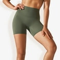 thumbnail image 1 of Women's High Waist Seamless Biker Shorts with Compression Fit- X Large, Green, 1 of 6