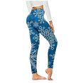 thumbnail image 1 of Women's High Waist Seamless Leggings Polka Dots Striped Plaid Graphic Print Gym Yoga Pants Slim Full Length Trousers(Blue,M), 1 of 6