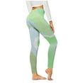 thumbnail image 1 of Wowomen's High Waist Seamless Leggings Polka Dots Striped Plaid Graphic Print Gym Yoga Pants Slim Full Length Trousers, 1 of 6