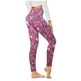 thumbnail image 1 of Women's High Waist Seamless Leggings Polka Dots Striped Plaid Graphic Print Gym Yoga Pants Slim Full Length Trousers(Pink,XL), 1 of 6