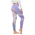 thumbnail image 1 of Women's High Waist Seamless Leggings Polka Dots Striped Plaid Graphic Print Gym Yoga Pants Slim Full Length Trousers(Purple,S), 1 of 6