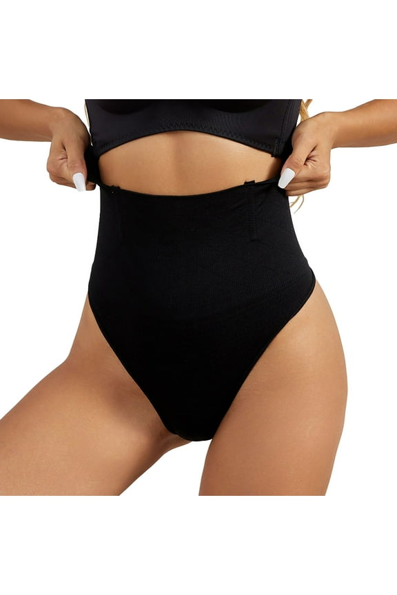 Women's High Waist Seamless Shaping Thong - Nylon/Spandex, Control Tummy, S-XXL, Traceless, for Daily/Casual Wear
