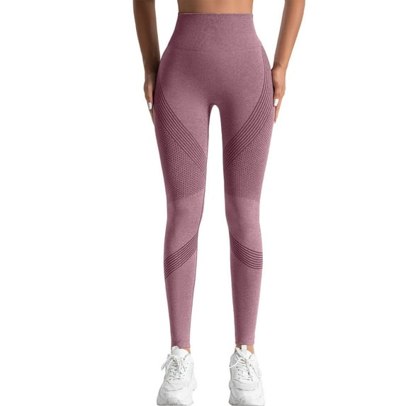 Women's High Waist Seamless Yoga Pants with Tummy Control, Squat-Proof Workout Leggings for Gym, Peach Butt Lifting Compression Fitness Pants,Wine L