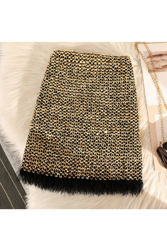 Women's High Waist Sequin Wrap Skirt Fall Winter Stretchy Slim Fit Fringe Midi Skirt Tennis Skirt for Women Skirt Women Mobile Home Skirting Panels Crop Top And Skirt Set for Women Skirt Shorts Anime
