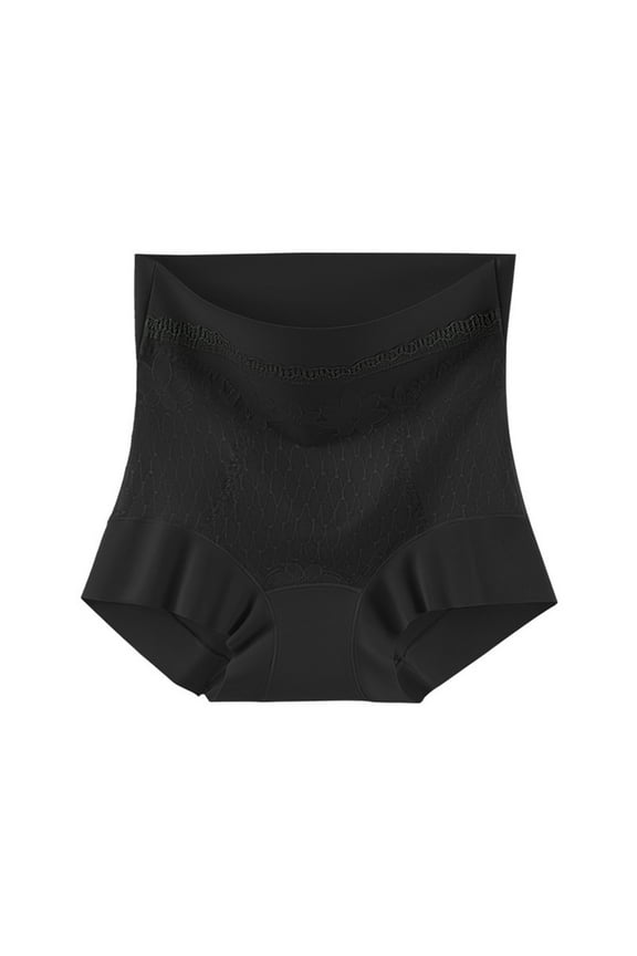 Women's High Waist Sheer Mesh Underwear Full Coverage Lace Briefs No Show Panties Lightweight Breathable Everyday Comfort Tummy Smooth