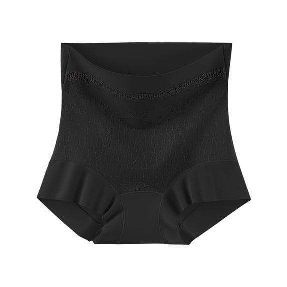 Women's High Waist Sheer Mesh Underwear Full Coverage Lace Briefs No Show Panties Lightweight Breathable Everyday Comfort Tummy Smooth
