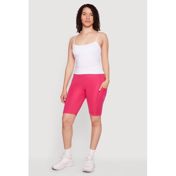 Women's High Waist Side Pocket Bike Shorts
