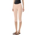 thumbnail image 1 of Women's High Waist Side Slit Capri Leggings, Butt Lifting Tight Fit Yoga Pants with Slimming Effect, Stretchy Workout Crop Tights for Running Fitness Gym Daily Wear Light Pink M, 1 of 5