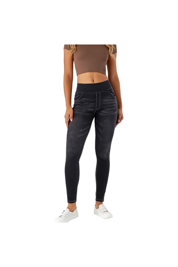 Women's High Waist Skinny Stretch Jeans Shaping Butt Lifting Denim Pants Dark Gray