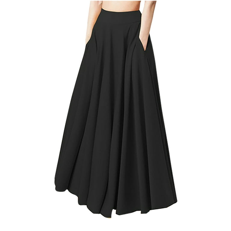 Maxi Black Skirt/long Casual Skirt/oversize Long Skirt/high Waist