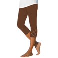 thumbnail image 1 of Women's High Waist Slim Fit Capri Leggings Stretchy Cropped Workout Pants Comfortable Daily Wear Summer Yoga Tights Lightweight Athletic, 1 of 4