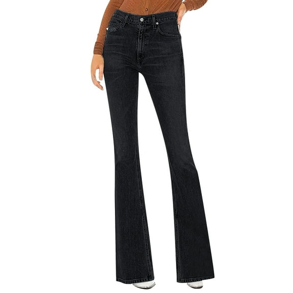 Women's High Waist Slit Slightly Flared Jeans To Look Thinner And Taller on Pants for Women Tall Size 20 Pants for Women Women Jean Stretch Classic plus Womens Tall Pants Womens Pants Relaxed Fit Jean