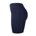 thumbnail image 1 of Women's High Waist Soft Ultra Stretch Yoga Shorts Leggings with 2 Side Pockets Pack of 3 Navy, 1 of 4