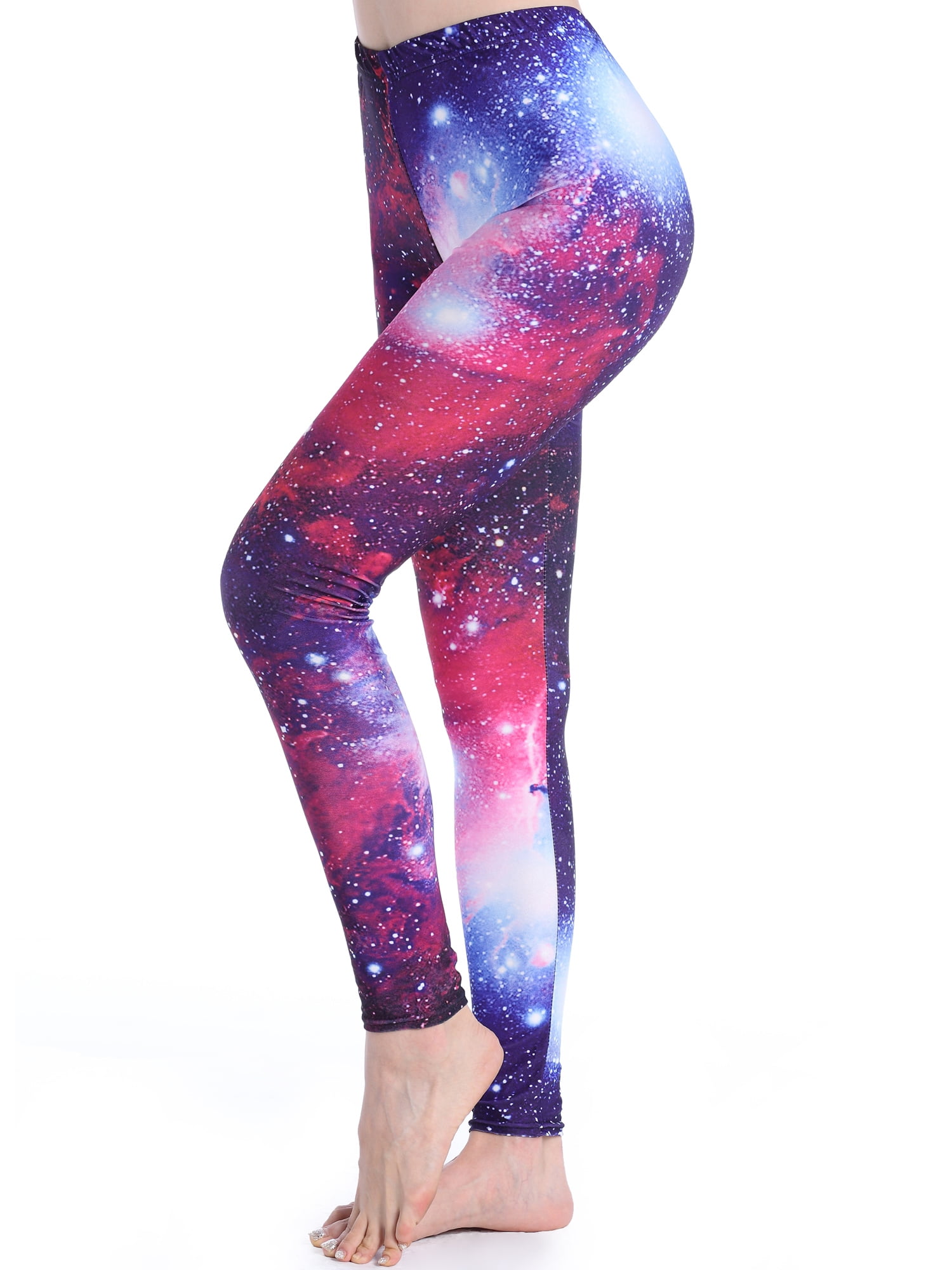 KOS USA Cropped Leggings Yoga Pants Abstract Galaxy Print Workout Athletic  Gym | eBay