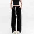 thumbnail image 1 of Women's High Waist Straight Leg Jeans, Drawstring Waist Baggy Mom Jeans, Relaxed Fit Wide Leg Denim Pants for Casual Wear, Street Style and Daily Outfits-Black A, 1 of 4