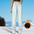 thumbnail image 1 of Women's High Waist Straight Leg Jeans, Fleece Lined Winter Jeans with Elastic Drawstring Waist, Baggy Relaxed Fit Denim Pants for Casual Everyday Wear and Cold Weather Light Ashy XXL, 1 of 8