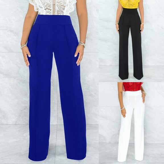 Women's High Waist Straight Leg Trousers Comfortable Stretch Bootcut Design for Professional Office and Work Wear