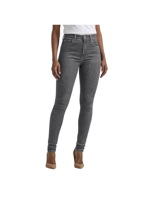 Women's High Waist Stretchy Skinny Jeans Slim Fit Casual Daily Denim Pants Black M