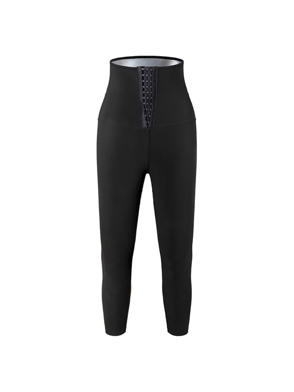 Women's High Waist Sweat Sauna Pants - Compression Leggings, Body Shaper, Thigh Trainer, All Season, Standard Thickness