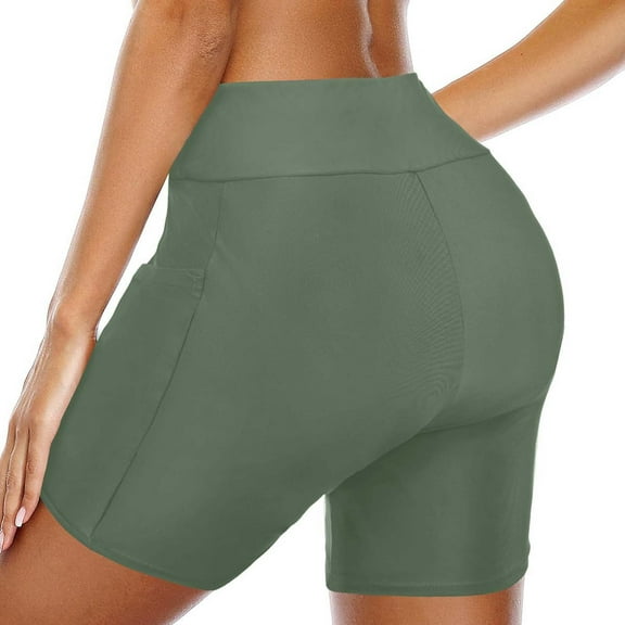 Women's High Waist Swim Shorts Comfortable Bikini Bottoms for Beach Pool Summer Fashion Athletic Swimwear