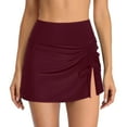 thumbnail image 1 of Women's High Waist Swim Skirt Swimsuit Tummy Control Bathing Suit Skirt Bikini Bottoms for Women Red XL, 1 of 9