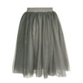 thumbnail image 1 of Women's High Waist Tulle Tutu Midi Skirt Pleated A-Line Swing Skirt Flared Skater Vintage Mesh Layered Skirts (Medium, Dark Gray), 1 of 3