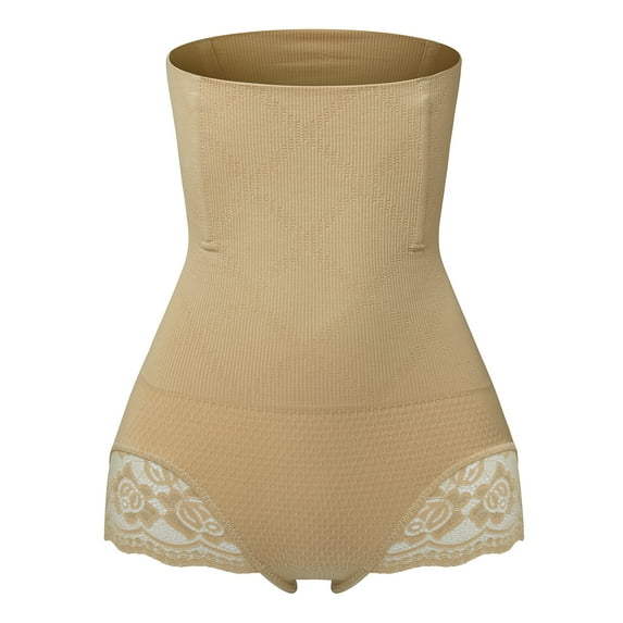 Women's High Waist Tummy Booty Butt Lifter Panties Body Shaper Control Slim, Beige, XL/2XL