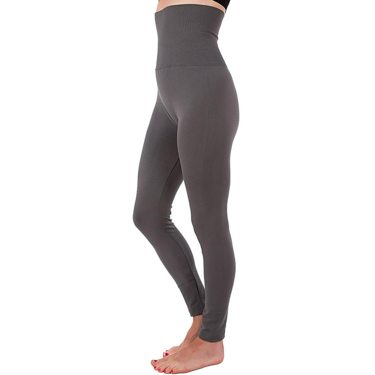 Women's High Waist Tummy Control Fleece Lined Legging Winter Warm  Compression Top Thermal Pants 