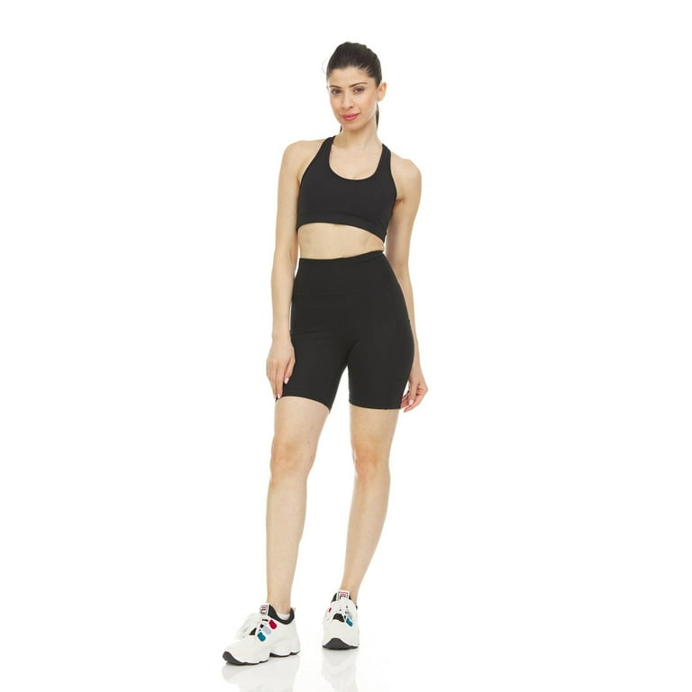 Women's High Waist Tummy Control Yoga Bike Shorts 92% Cotton for