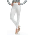 thumbnail image 1 of Women's High Waist Ultra-Soft Fleece Lined Thermal Leggings, White, Small, 1 of 4