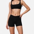 thumbnail image 1 of Women's High Waist V-Cut Active Shorts with Seamless Stretch Compression Fit and Contoured Flattering Silhouette - Black, Medium, 1 of 7