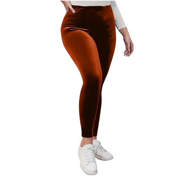 Women's High Waist Velvet Elastic Leggings Velvet Warm Yoga Pants Soft Comfy Thermal Leggings Plush Velour Tights