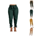 thumbnail image 1 of Women's High Waist Wide Leg Casual Pants With Bow Detail Capris For Women, 1 of 3