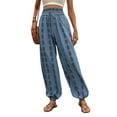 Womens High Waist Wide Leg Jog Pants Casual Loose Palazzo Trousers