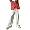 thumbnail image 1 of Women's High Waist Wide Leg Long Pants Casual Business Classic Fit Straight Leg Suit Pant Flowy Palazzo Trousers, 1 of 2