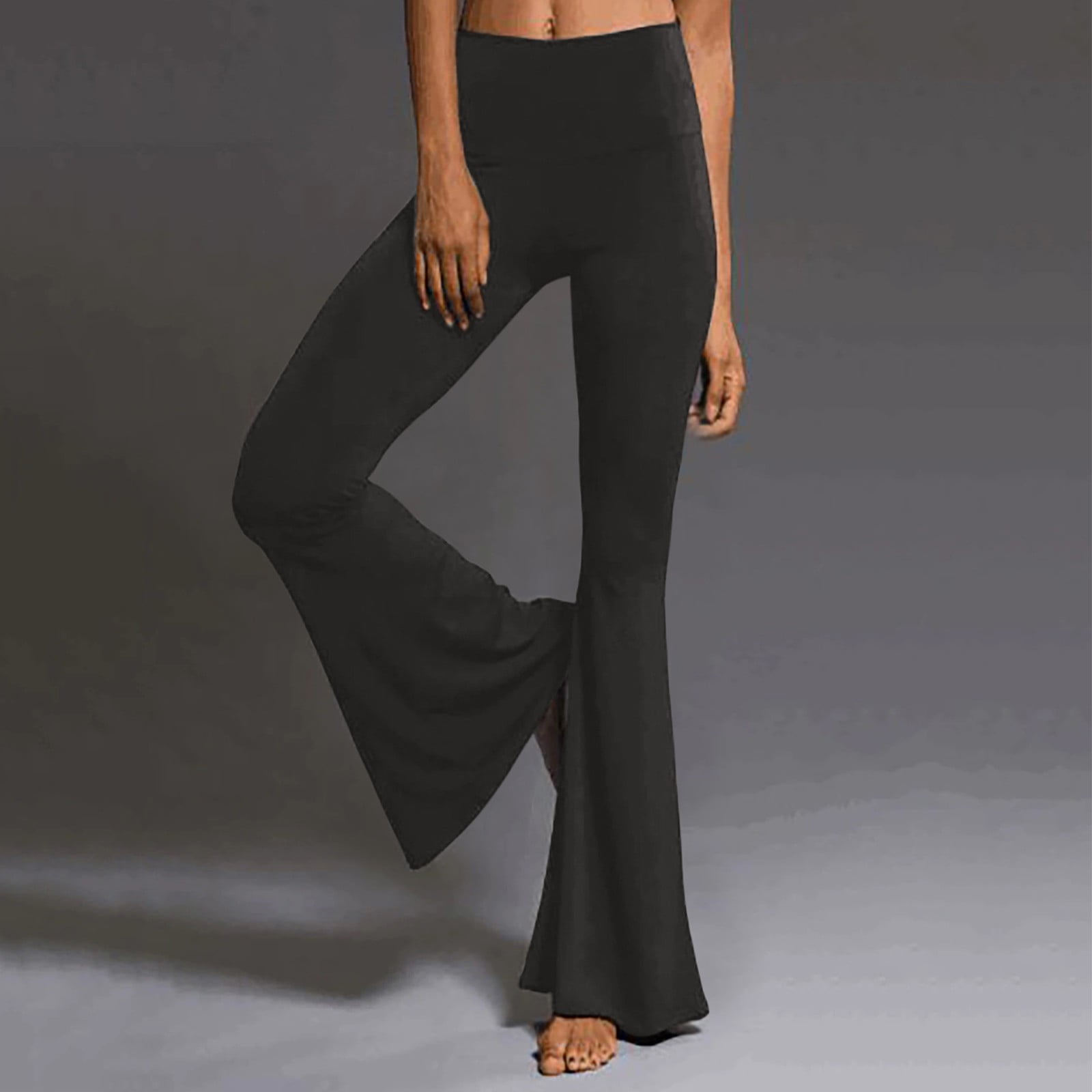 Women's High Waist Wide Leg Palazzo Bell Bottom Yoga Pants Flare Pants