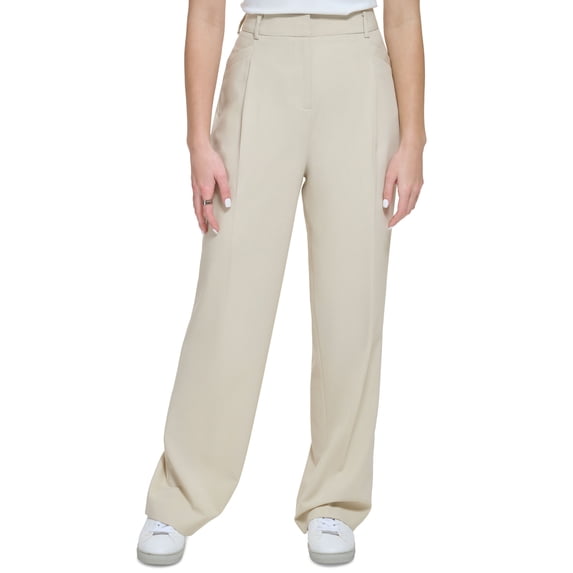 Women's High Waist Wide Leg Pants Oatmeal 2