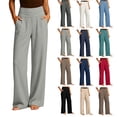 thumbnail image 1 of Women's High Waist Wide Leg Pants,Soft Flowy Trousers with Side Pockets,Gray,Women's Capri XS, 1 of 9