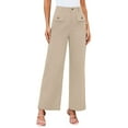 thumbnail image 1 of Women's High Waist Wide Leg Stretch Pants, Comfortable Elastic Waist, Tailored Fit, and Flattering for Office, 1 of 16