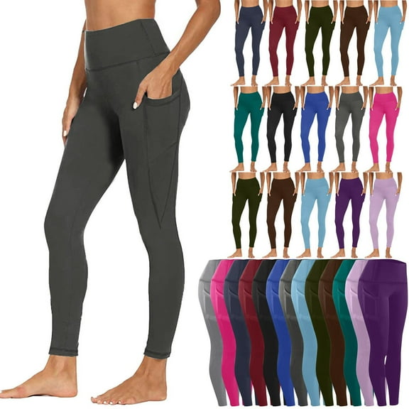 Women's High Waist Workout Leggings with Pockets Full Length Compression Yoga Pants for Training and Fitness