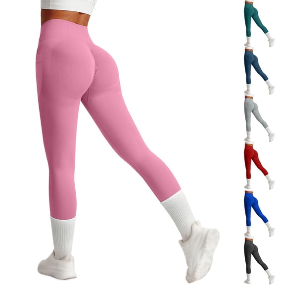 Women's High Waist Workout Leggings with Side Pockets Sculpting Running Cycling Fitness Training Pants