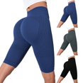 thumbnail image 1 of Women's High Waist Workout Shorts for Gym and Running Soft Breathable Knee Length Compression Biker Style Activewear, 1 of 8