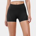 thumbnail image 1 of Women's High Waist Workout Shorts with Side Pockets and Seam-Contoured Fit for Flexible Movement - Small, Black, 1 of 5